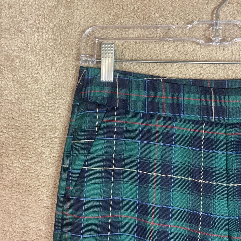 Talbots Hampshire Trouser Pants Petite Womens 2P Green/Blue Tartan‎ Plaid Wool - Picture 4 of 12